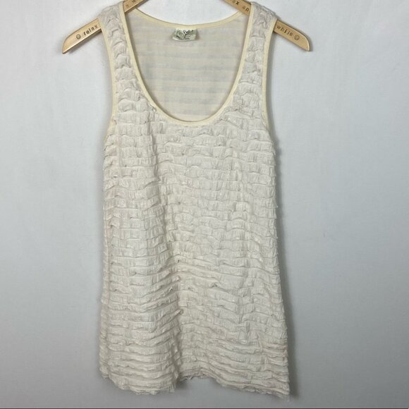 Free People Layered Ruffle Bohemian Cream White Mini Dress Size XS Tiered Boho‎ - Picture 8 of 9